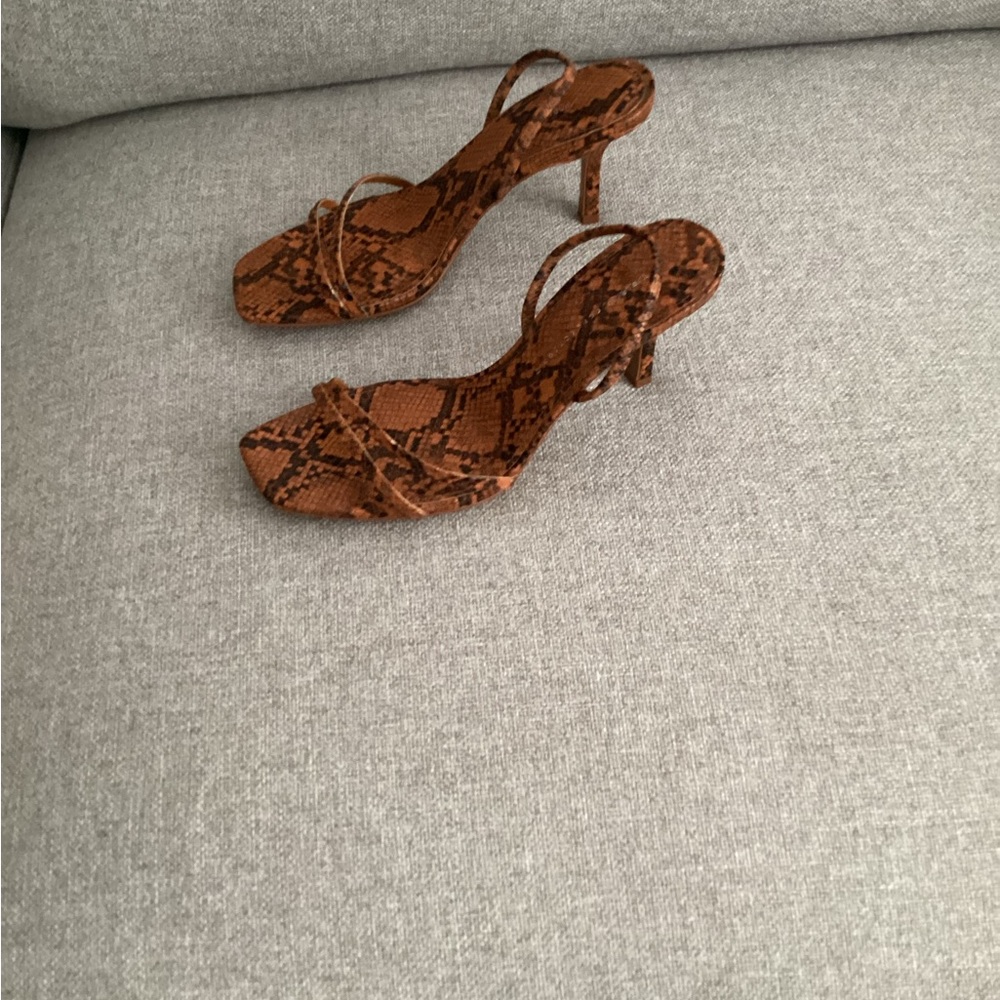 Women's Brown Snake Print Heels